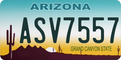 AZ license plate ASV7557