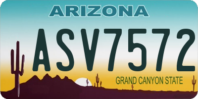 AZ license plate ASV7572