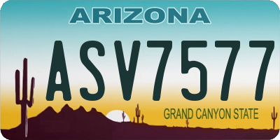AZ license plate ASV7577