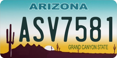 AZ license plate ASV7581
