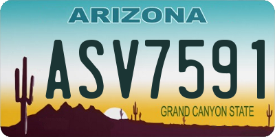 AZ license plate ASV7591