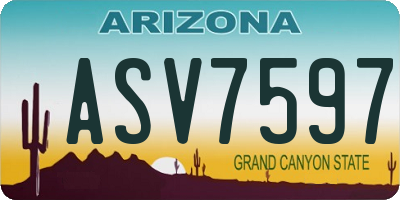 AZ license plate ASV7597