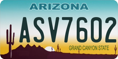 AZ license plate ASV7602