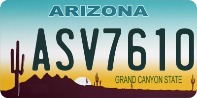 AZ license plate ASV7610
