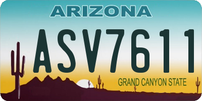AZ license plate ASV7611