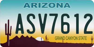 AZ license plate ASV7612