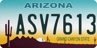 AZ license plate ASV7613