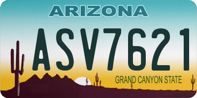 AZ license plate ASV7621