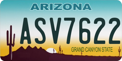 AZ license plate ASV7622