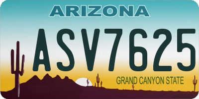 AZ license plate ASV7625