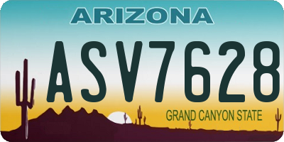 AZ license plate ASV7628