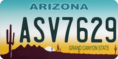 AZ license plate ASV7629
