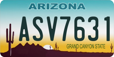 AZ license plate ASV7631
