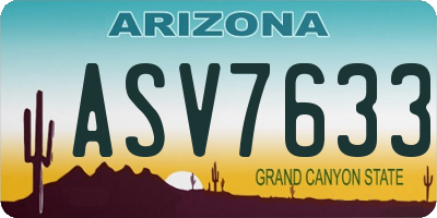 AZ license plate ASV7633