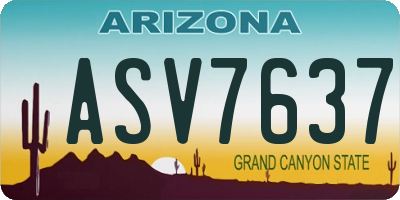 AZ license plate ASV7637