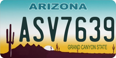 AZ license plate ASV7639