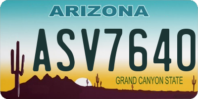 AZ license plate ASV7640
