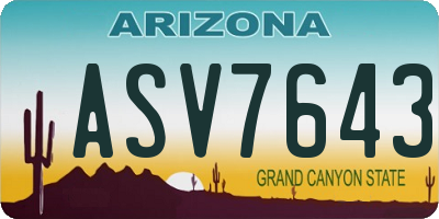 AZ license plate ASV7643