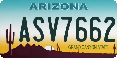 AZ license plate ASV7662