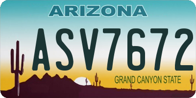 AZ license plate ASV7672
