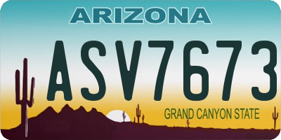 AZ license plate ASV7673