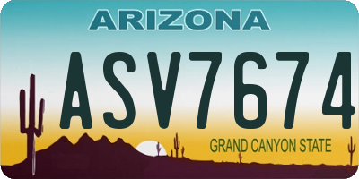 AZ license plate ASV7674