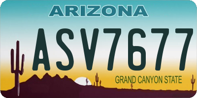 AZ license plate ASV7677