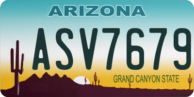 AZ license plate ASV7679