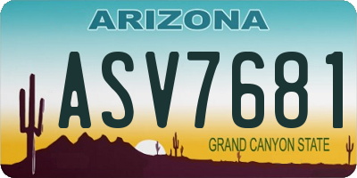 AZ license plate ASV7681