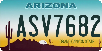 AZ license plate ASV7682