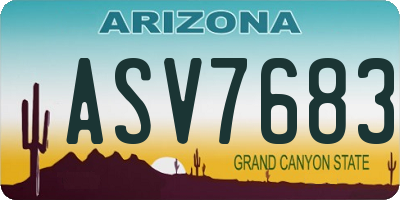 AZ license plate ASV7683