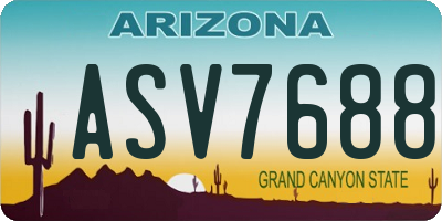 AZ license plate ASV7688