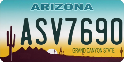 AZ license plate ASV7690