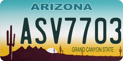 AZ license plate ASV7703