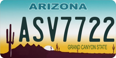 AZ license plate ASV7722
