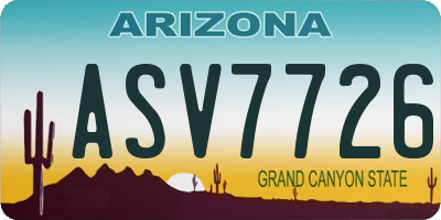 AZ license plate ASV7726