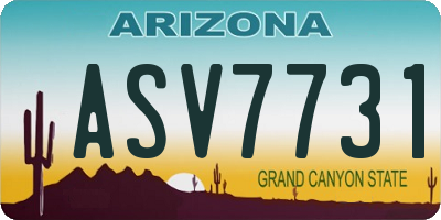 AZ license plate ASV7731