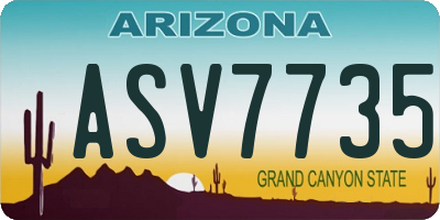 AZ license plate ASV7735