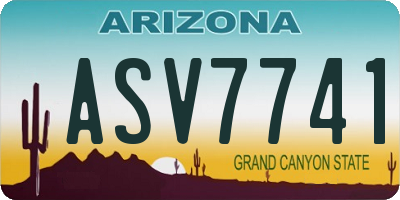 AZ license plate ASV7741