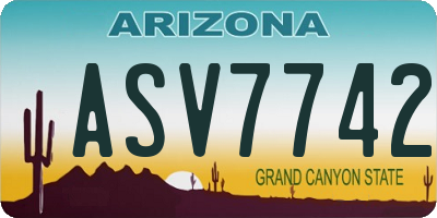 AZ license plate ASV7742