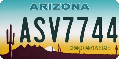 AZ license plate ASV7744