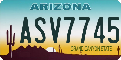AZ license plate ASV7745
