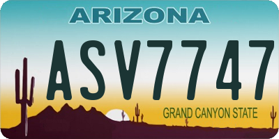 AZ license plate ASV7747