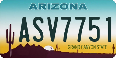 AZ license plate ASV7751