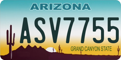AZ license plate ASV7755