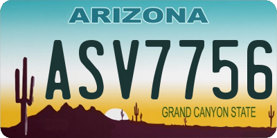 AZ license plate ASV7756
