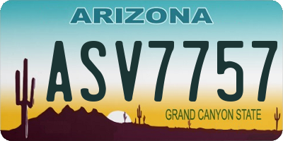 AZ license plate ASV7757