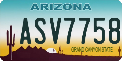 AZ license plate ASV7758