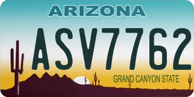 AZ license plate ASV7762