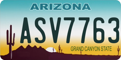 AZ license plate ASV7763